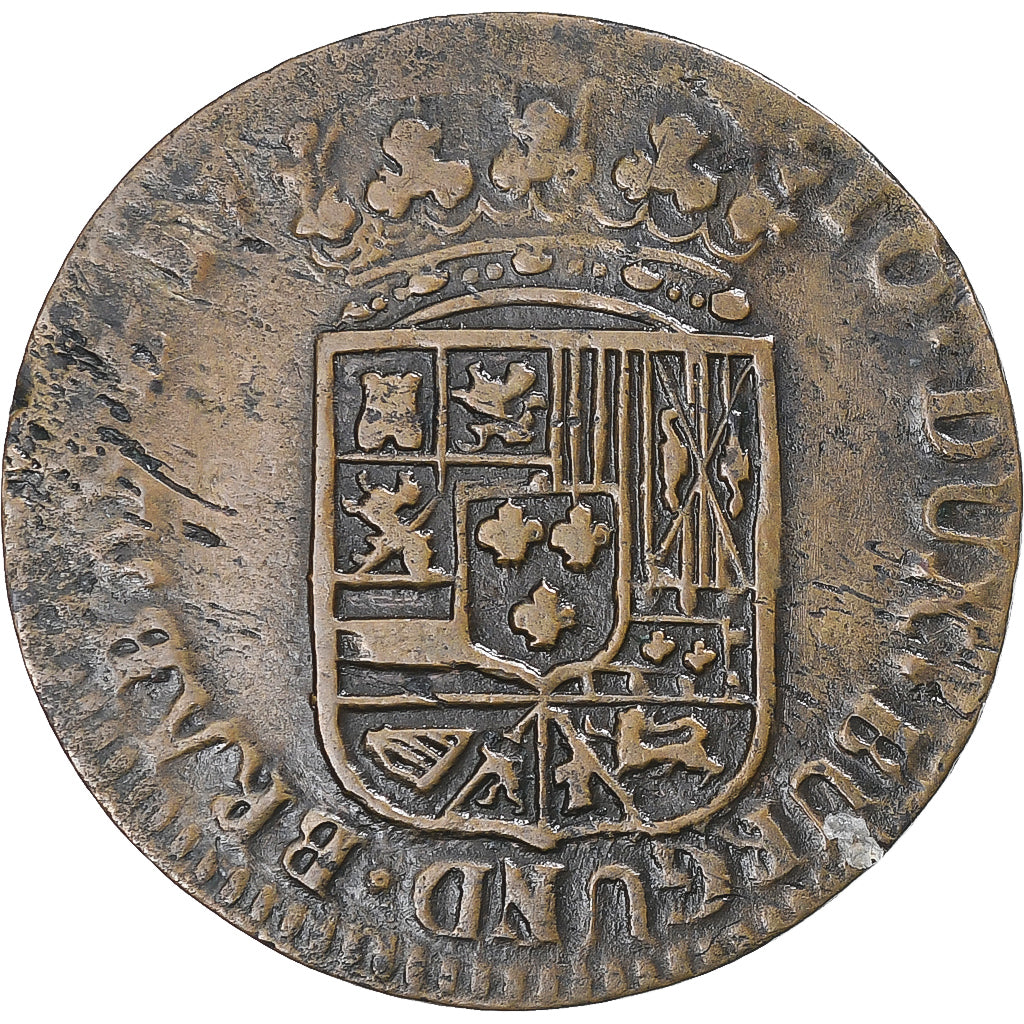 Spanish Netherlands, Philippe V, Liard, 1710, Namur, AU(50-53), Copper