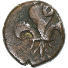 Inde française , Louis XV, 1/2 doudou, Pondichery, TTB, Bronze, KM:34