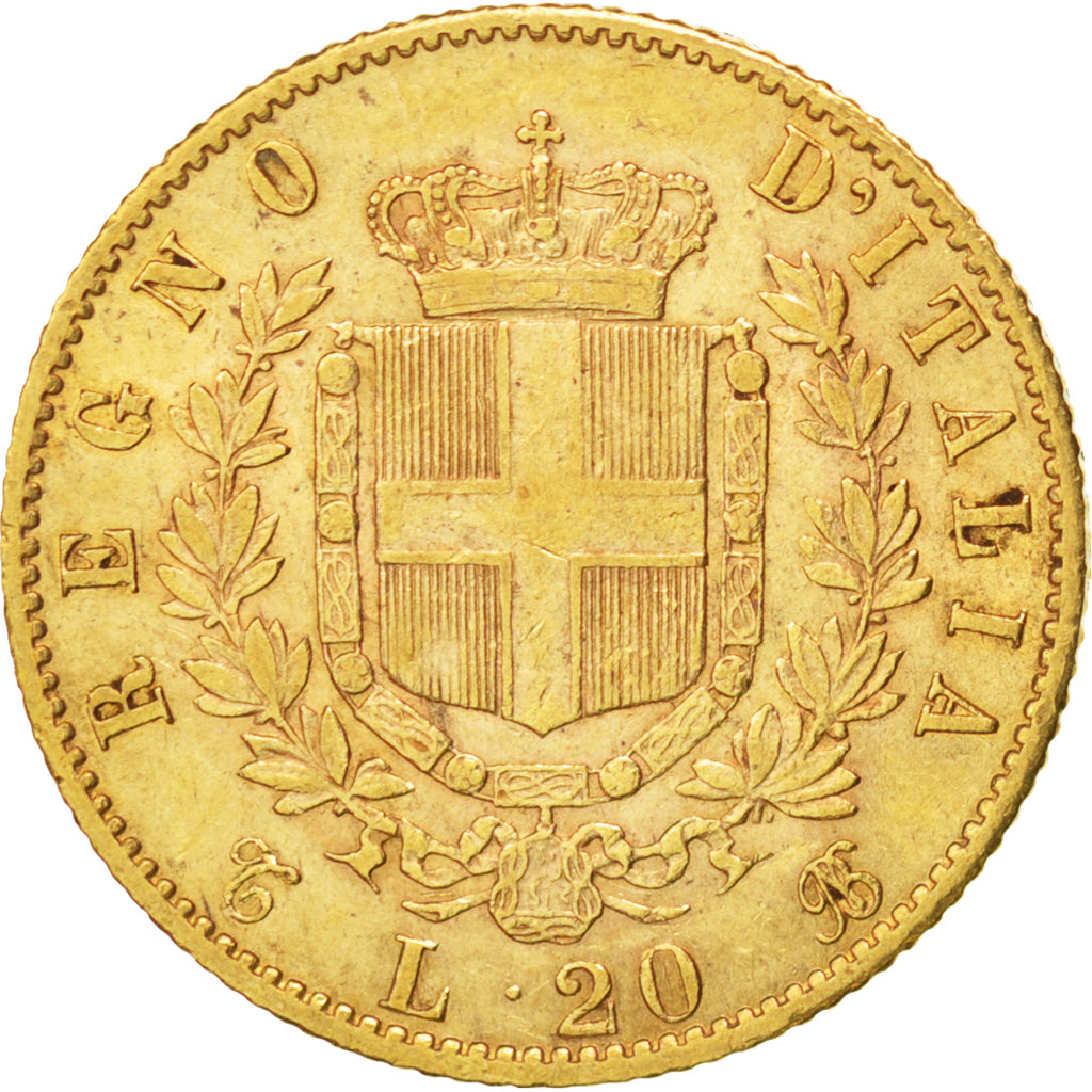 Italie, Victor Emmanuel II, 20 Lire, 1869 T, Turin, KM 10.1
