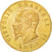 ITALY, 20 Lire, 1873, Milan, KM #10.3, AU(50-53), Gold, 6.47