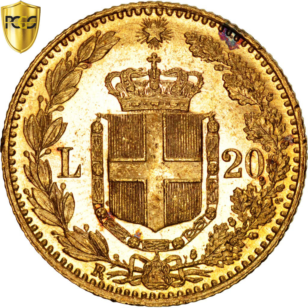 Monnaie, Italie, Umberto I, 20 Lire, 1897, Rome, PCGS, MS62, SUP+, Or, KM:21