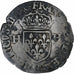 France, Henri III, Douzain aux deux H, 1575, Lyon, VF(30-35), Billon