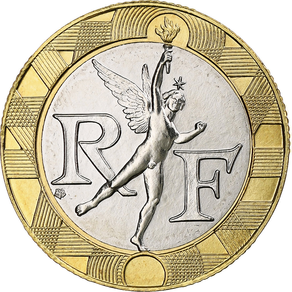 France, Génie, 10 Francs, 1992, Monnaie de Paris, BU, MS(64), Bi-Metallic