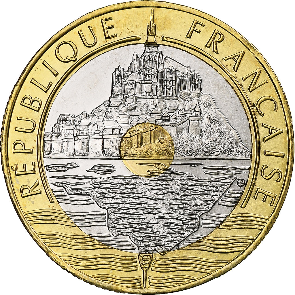 France, Mont Saint Michel, 20 Francs, 1993, Monnaie de Paris, BU, MS(65-70)