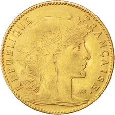 FRANCE, Marianne, 10 Francs, 1910, Paris, KM #846, VF(30-35), Gold, Gadoury...
