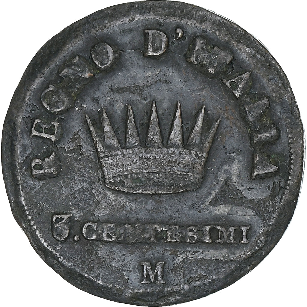 Royaume d'Italie, Napoleon I, 3 Centesimi, 1811, Milan, TB, Cuivre
