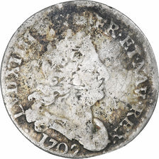 Francia, Louis XIV, 5 Sols aux insignes, 1702, B+, Argento, Gadoury:108