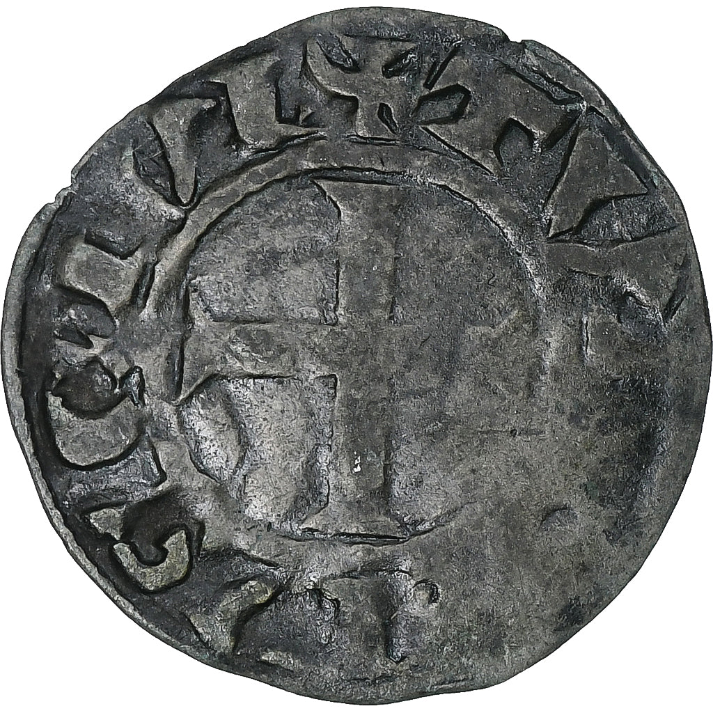 Francia, Touraine, Denier Tournois, 1150-1200, Saint-Martin de Tours, MB+