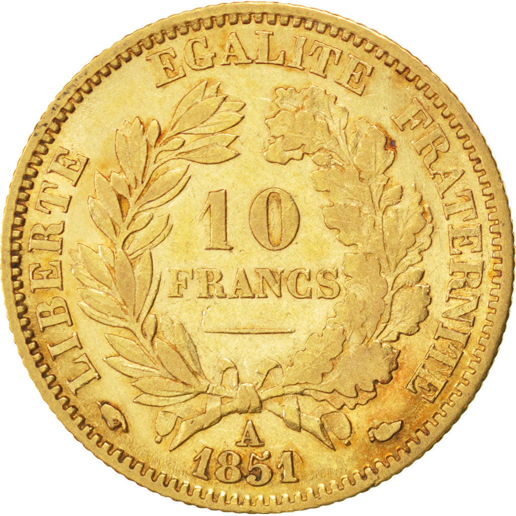 IIème République, 10 Francs or Cérès, 1851 A, Paris, Gadoury 1012