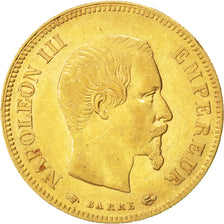 FRANCE, Napoléon III, 10 Francs, 1855, Paris, KM #784.3, AU(50-53), Gold, Gadour