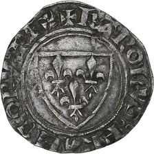 France, Charles VI, Blanc Guénar, Mâcon, Billon, AU(50-53), Duplessy:377