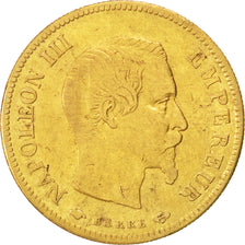 FRANCE, Napoléon III, 10 Francs, 1856, Paris, KM #784.3, VF(20-25), Gold, Gadour