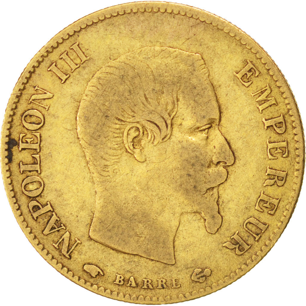 Second Empire, 10 Francs or Napoléon III tête nue, 1858 A, Paris, Gadoury 1014