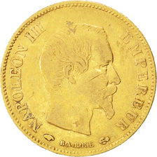 FRANCE, Napoléon III, 10 Francs, 1859, Paris, KM #784.3, VF(20-25), Gold, Gadour