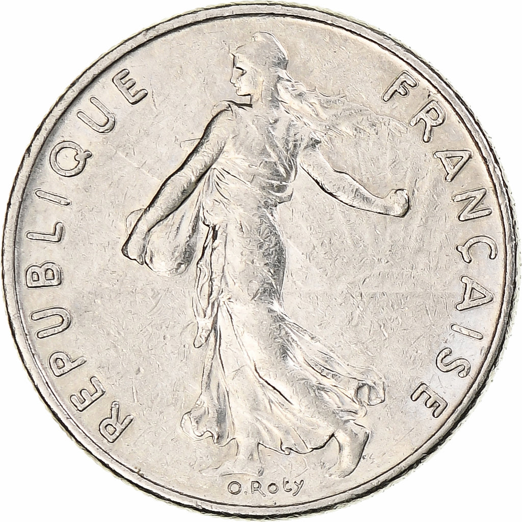 Francia, Semeuse, 1/2 Franc, 1974, Monnaie de Paris, MBC+, Níquel, KM:931.1
