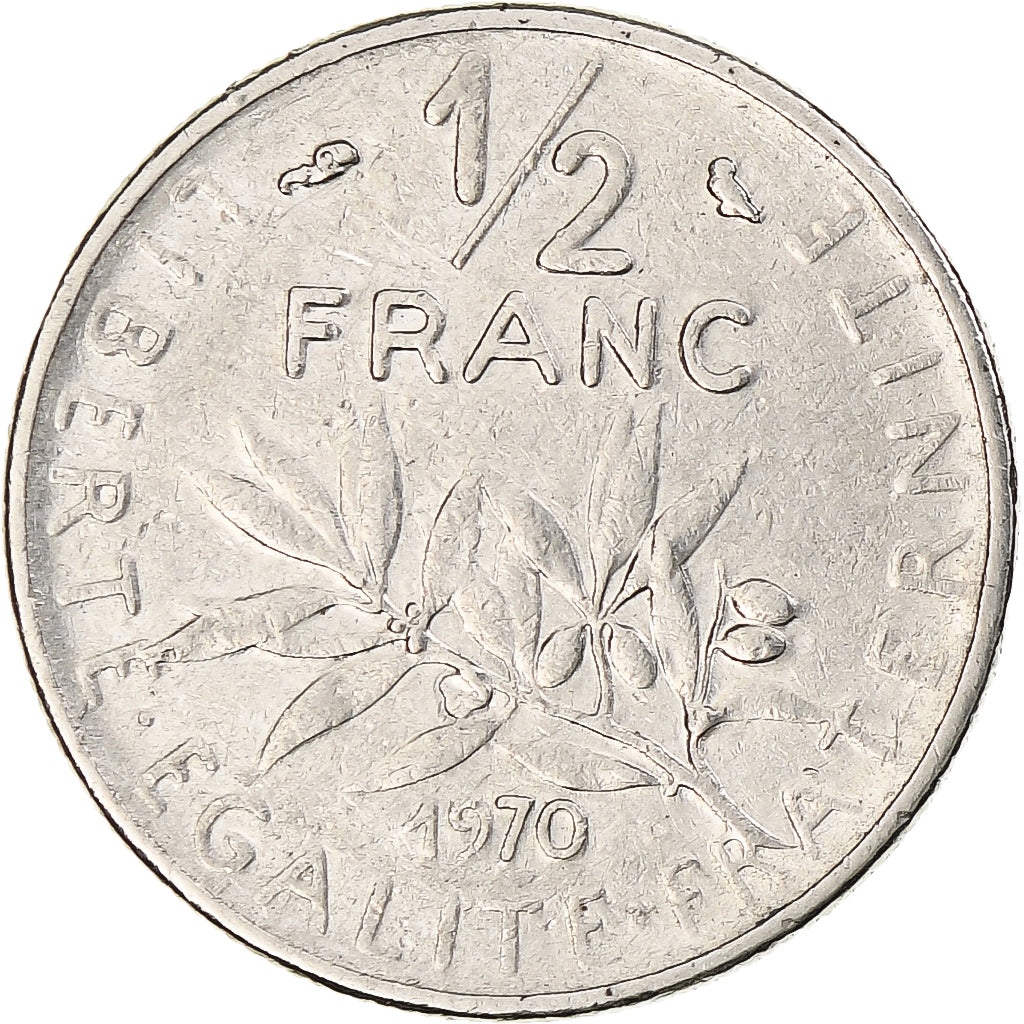 France, Semeuse, 1/2 Franc, 1970, Monnaie de Paris, EF(40-45), Nickel, KM:931.1
