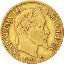 FRANCE, Napoléon III, 10 Francs, 1863, Paris, KM #800.1, VF(30-35), Gold, Gadour