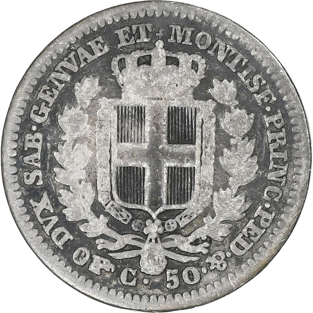 Italy, Royaume de Sardaigne, Charles-Albert, 50 Centesimi, 1833, Torino