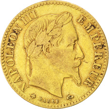 FRANCE, Napoléon III, 10 Francs, 1866, Strasbourg, KM #800.2, VF(20-25), Gold, G