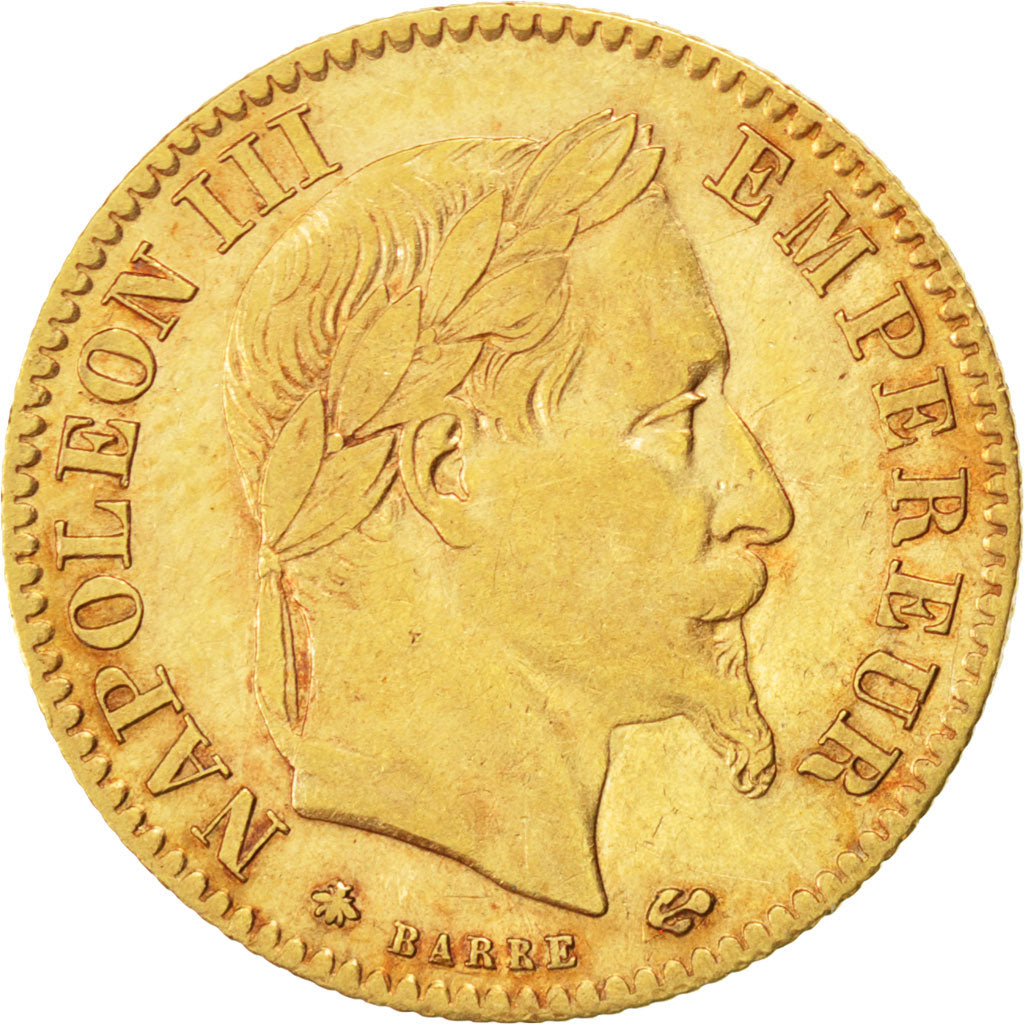 FRANCE, Napoléon III, 10 Francs, 1867, Paris, KM #800.1, EF(40-45), Gold, Gadour