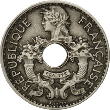 FRENCH INDO-CHINA, 5 Cents, 1925, Paris, KM #18, VF(30-35), Copper-Nickel, 24,..