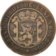 LUXEMBOURG, 10 Centimes, 1870, Utrecht, KM #23.1, VF(20-25), Bronze, 9.76