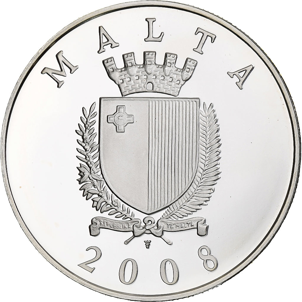 Malta, 10 Euro, Auberge de Castille, 2008, Utrecht, BE, MS(65-70), Silver