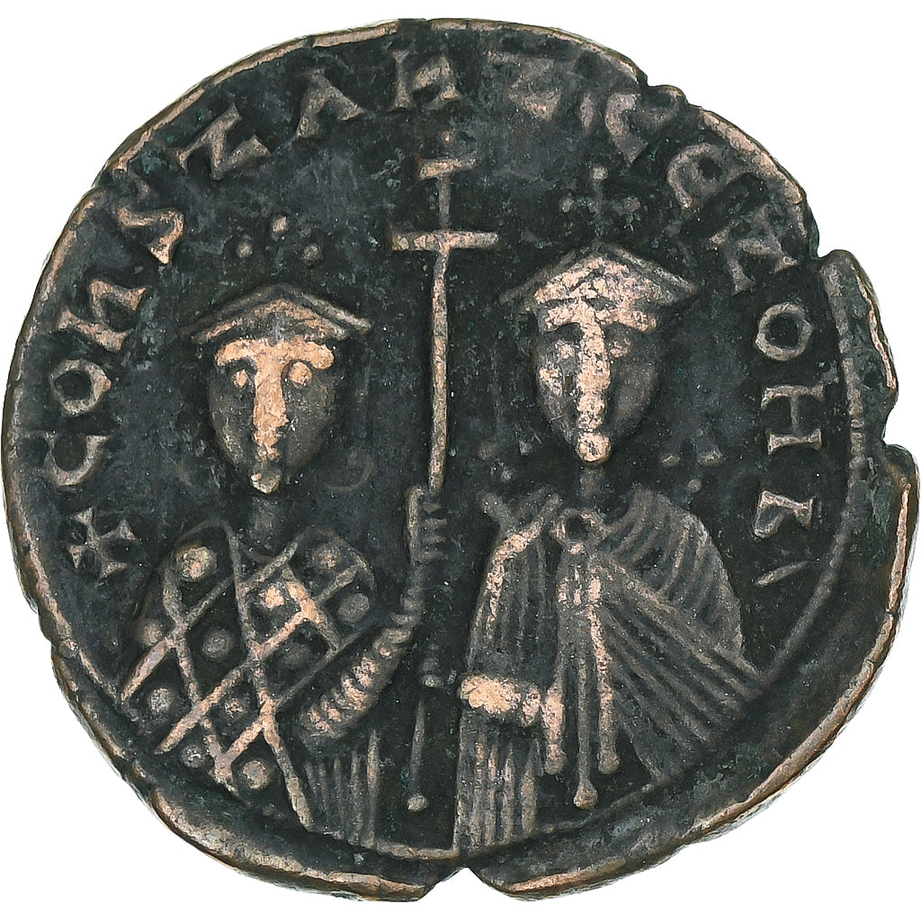 Constantine VII and Zoe, Follis, 945, Constantinople, Bronze, EF(40-45)