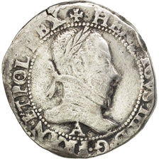 FRANCE, Franc au Col Plat, 1576, Paris, VF(20-25), Silver, Sombart #4714, 13.88