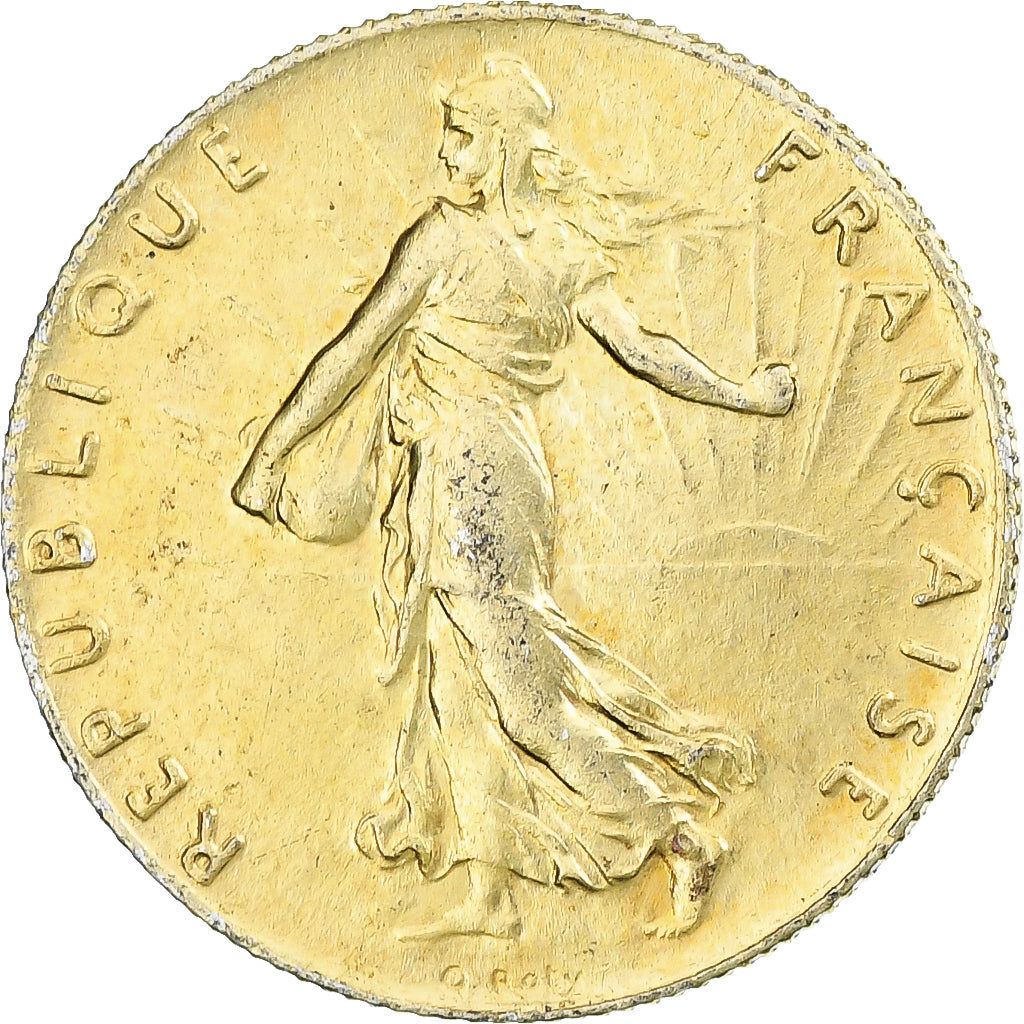 Francia, Semeuse, 50 Centimes, 1916, Paris, SPL-, Gold plated silver, KM:854