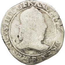FRANCE, Franc au Col Plat, 1577, Rouen, VG(8-10), Silver, Sombart #4714, 13.70