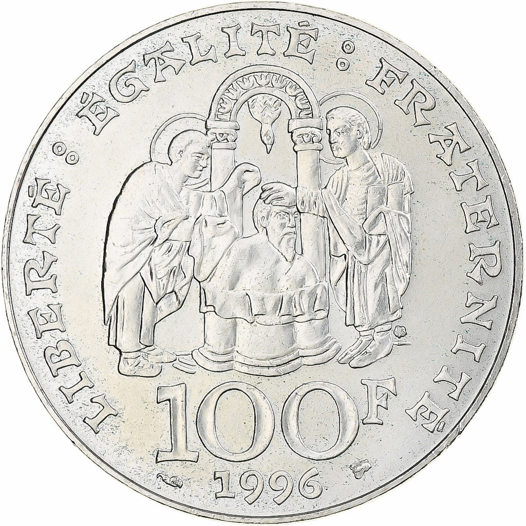 France, Clovis, 100 Francs, 1996, Monnaie de Paris, MS(63), Silver, KM:1180