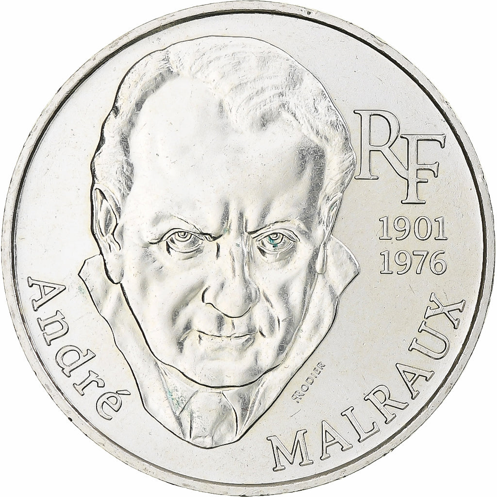 France, André Malraux, 100 Francs, 1997, Monnaie de Paris, AU(55-58), Silver