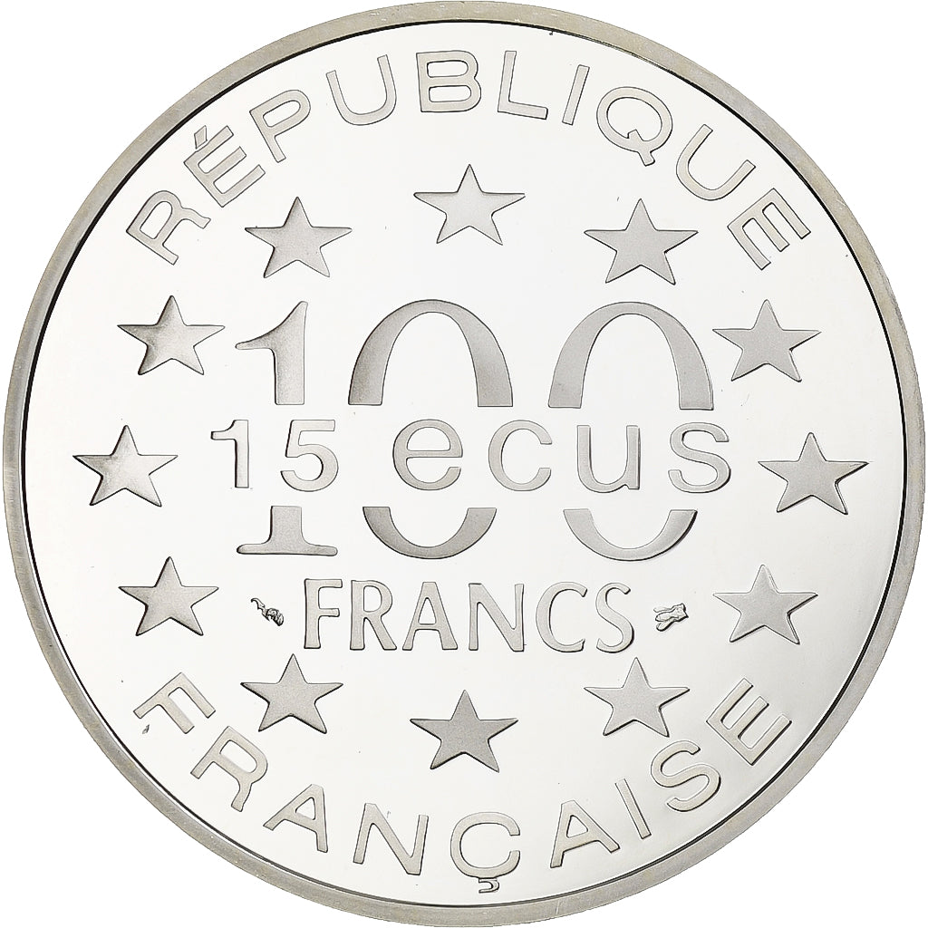 France, L'Alhambra, 100 Francs / 15 Écus, 1995, Monnaie de Paris, BE