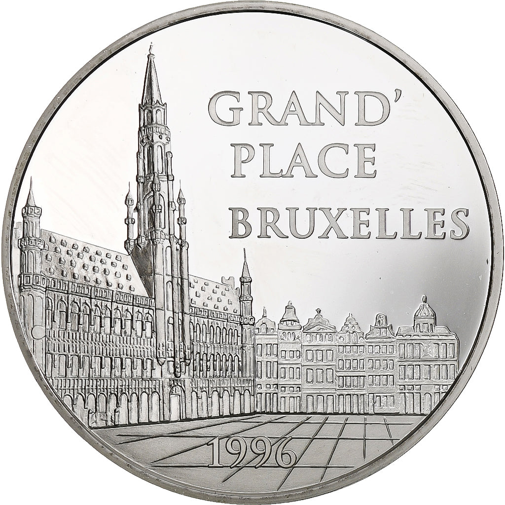 France, Grand'Place Bruxelles, 100 Francs / 15 Écus, 1996, Monnaie de Paris, BE