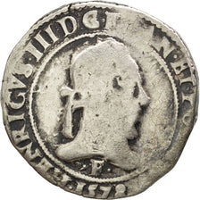 FRANCE, Franc au Col Plat, 1578, Angers, VF(20-25), Silver, Sombart #4714, 13.62