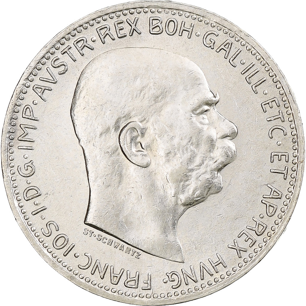 Austria, Franz Joseph I, Corona, 1915, Vienna, MS(63), Silver