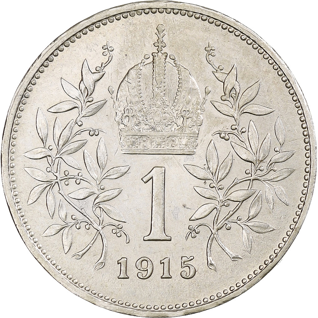 Austria, Franz Joseph I, Corona, 1915, Vienna, MS(63), Silver