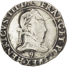FRANCE, Franc au Col Plat, 1576, Rennes, VF(20-25), Silver, Sombart #4714, 14.04