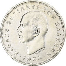 Grecia, Paul I, 20 Drachmai, 1960, London, BB+, Argento, KM:85