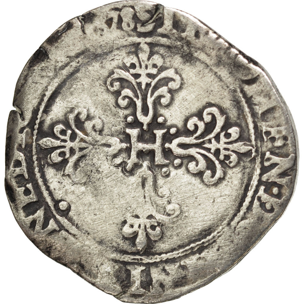 Münze, Frankreich, Franc au Col Plat, 1578, Nantes, S, Silber, Sombart:4714