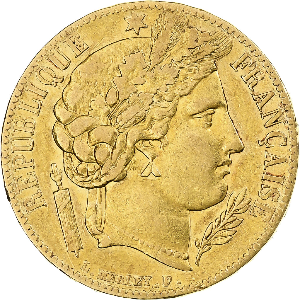 France, Cérès, 20 Francs, 1849, Paris, tight date, EF(40-45), Gold