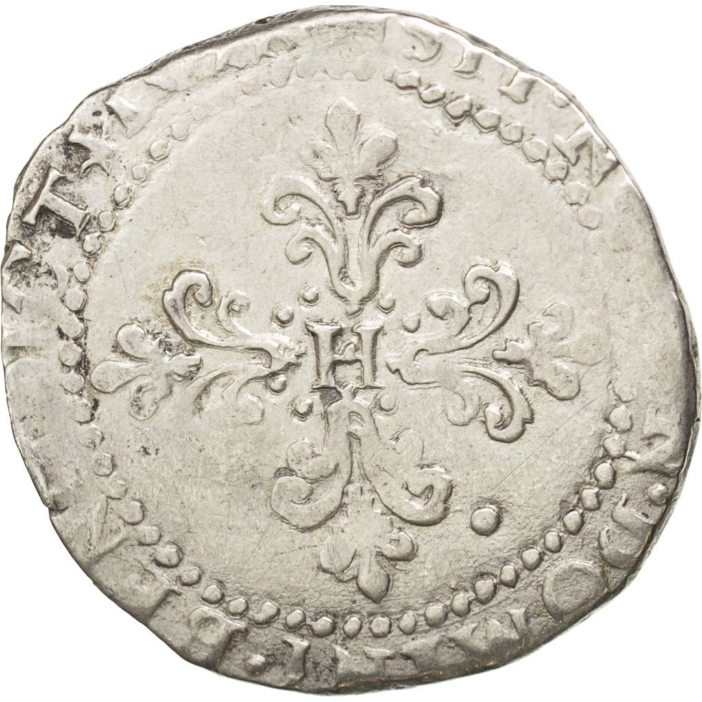 FRANCE, Demi Franc, 1578, Limoges, VF(20-25), Silver, Sombart #4716, 6.68