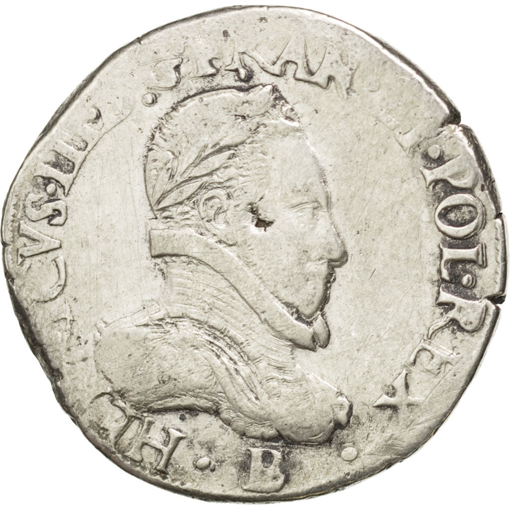FRANCE, Teston, 1575, Rouen, VF(30-35), Silver, Sombart #4654, 9.41