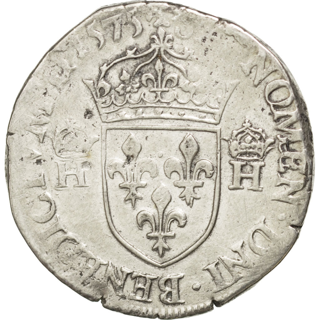 FRANCE, Teston, 1575, Rouen, VF(30-35), Silver, Sombart #4654, 9.41