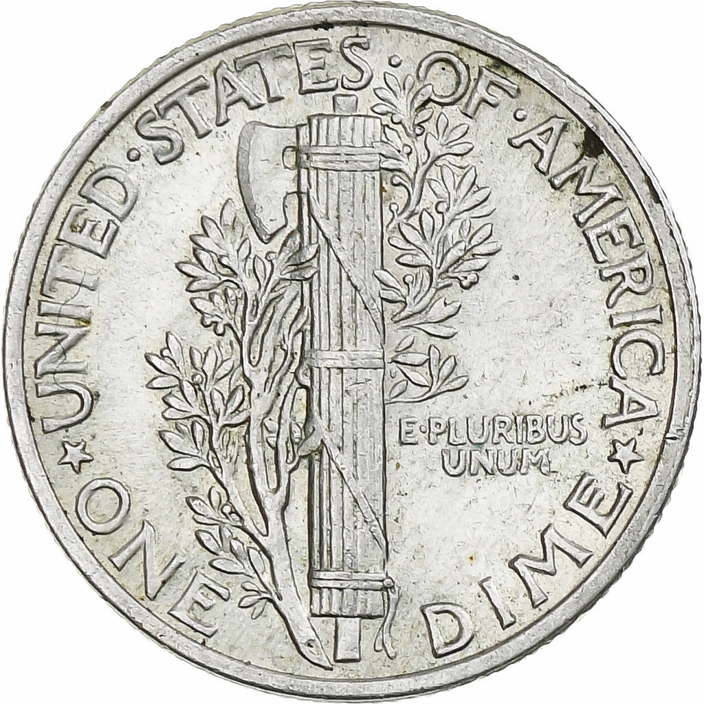États-Unis, Mercury Dime, 1942, Philadelphie, TTB+, Argent, KM:140