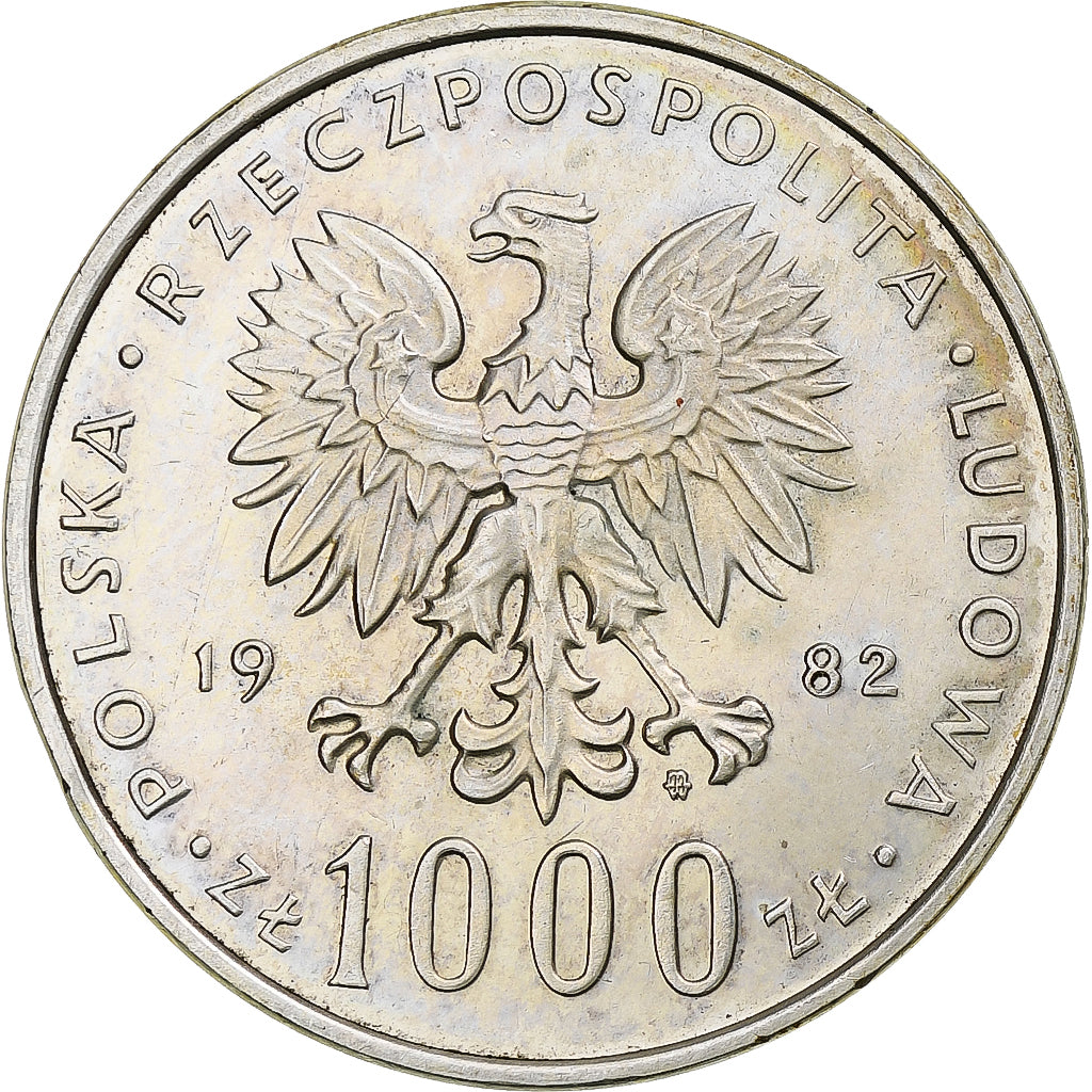 Poland, 1000 Zlotych, Jan Paweł II, 1982, Proof, Silver, AU(50-53), KM:144