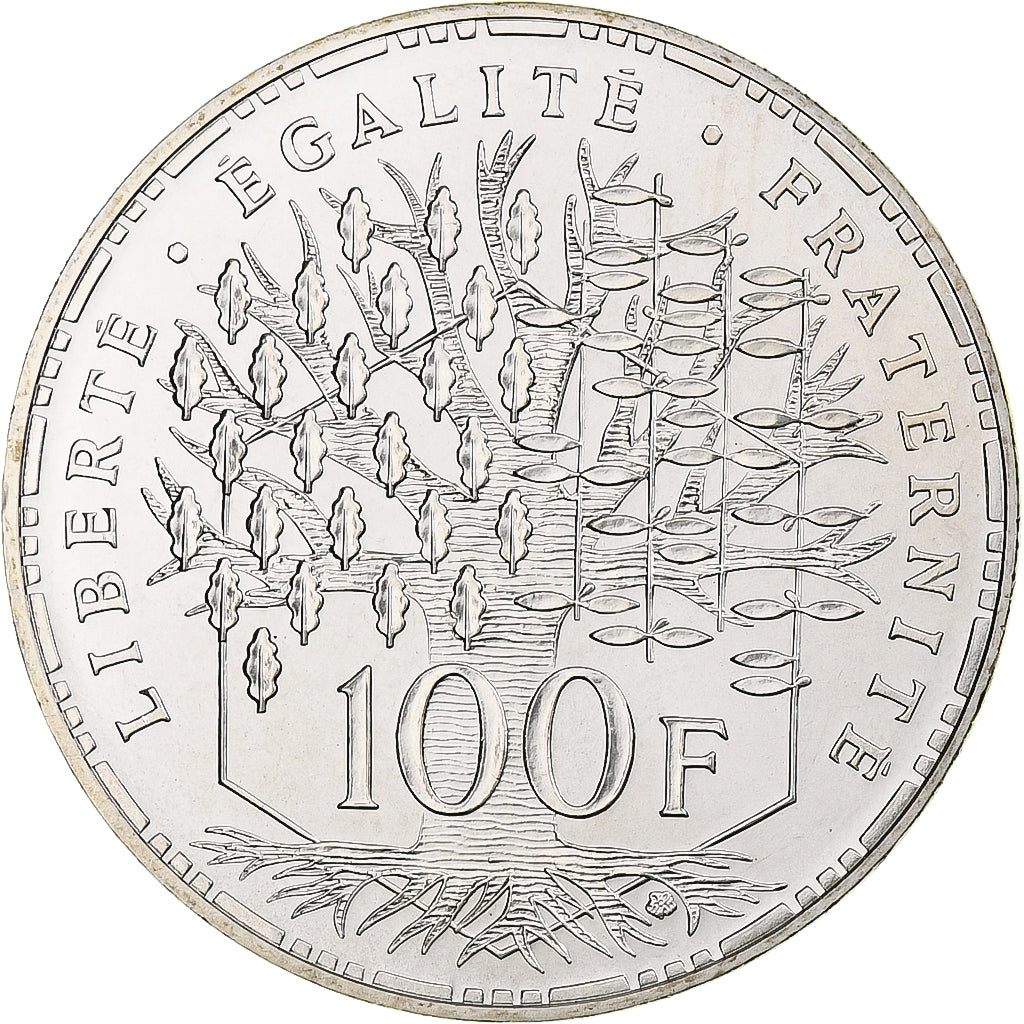 France, 100 Francs, Panthéon, 1986, Monnaie de Paris, série FDC, Silver