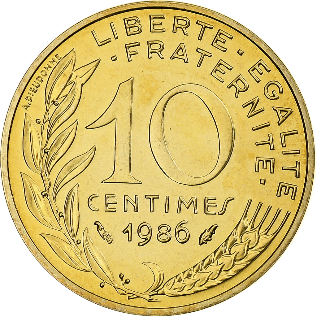 France, 10 Centimes, Marianne, 1986, Monnaie de Paris, série FDC