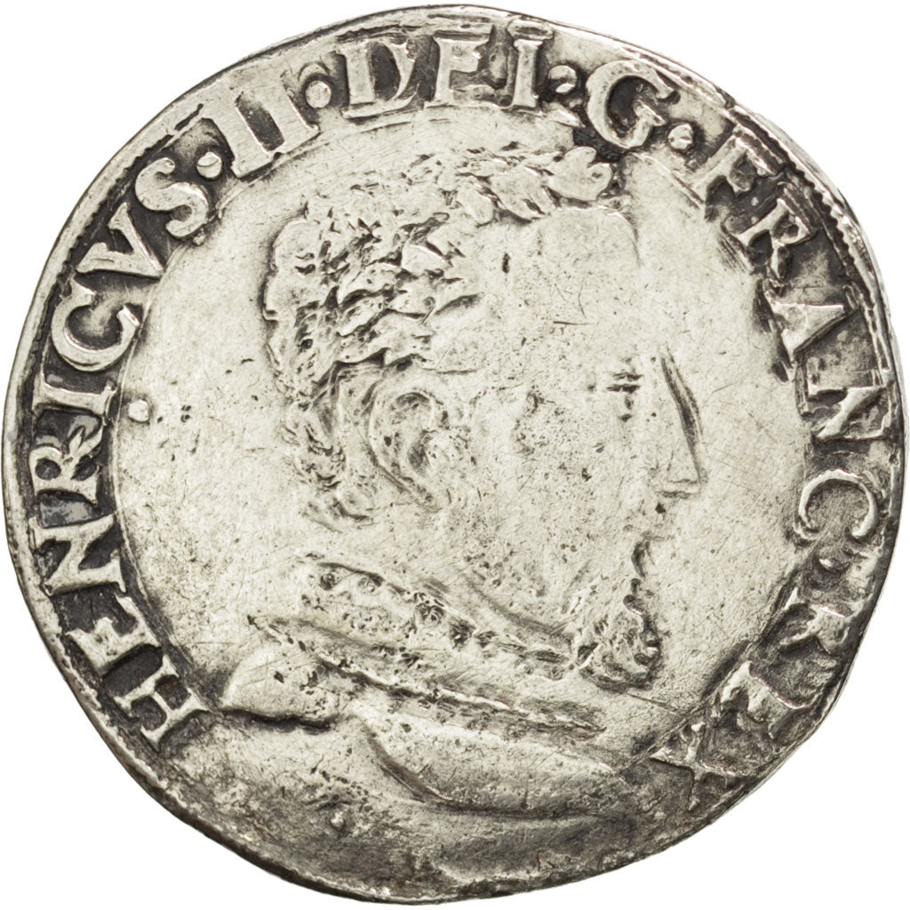 FRANCE, Teston, 1556, Toulouse, VF(20-25), Silver, Sombart #4572, 9.20